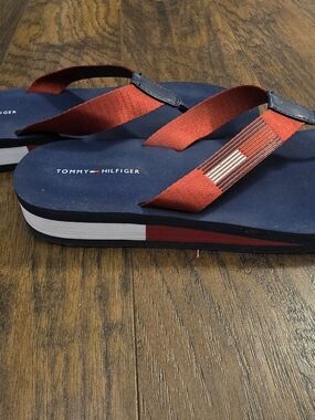 Tommy Hilfiger Navy & Red Platform Flip Flops